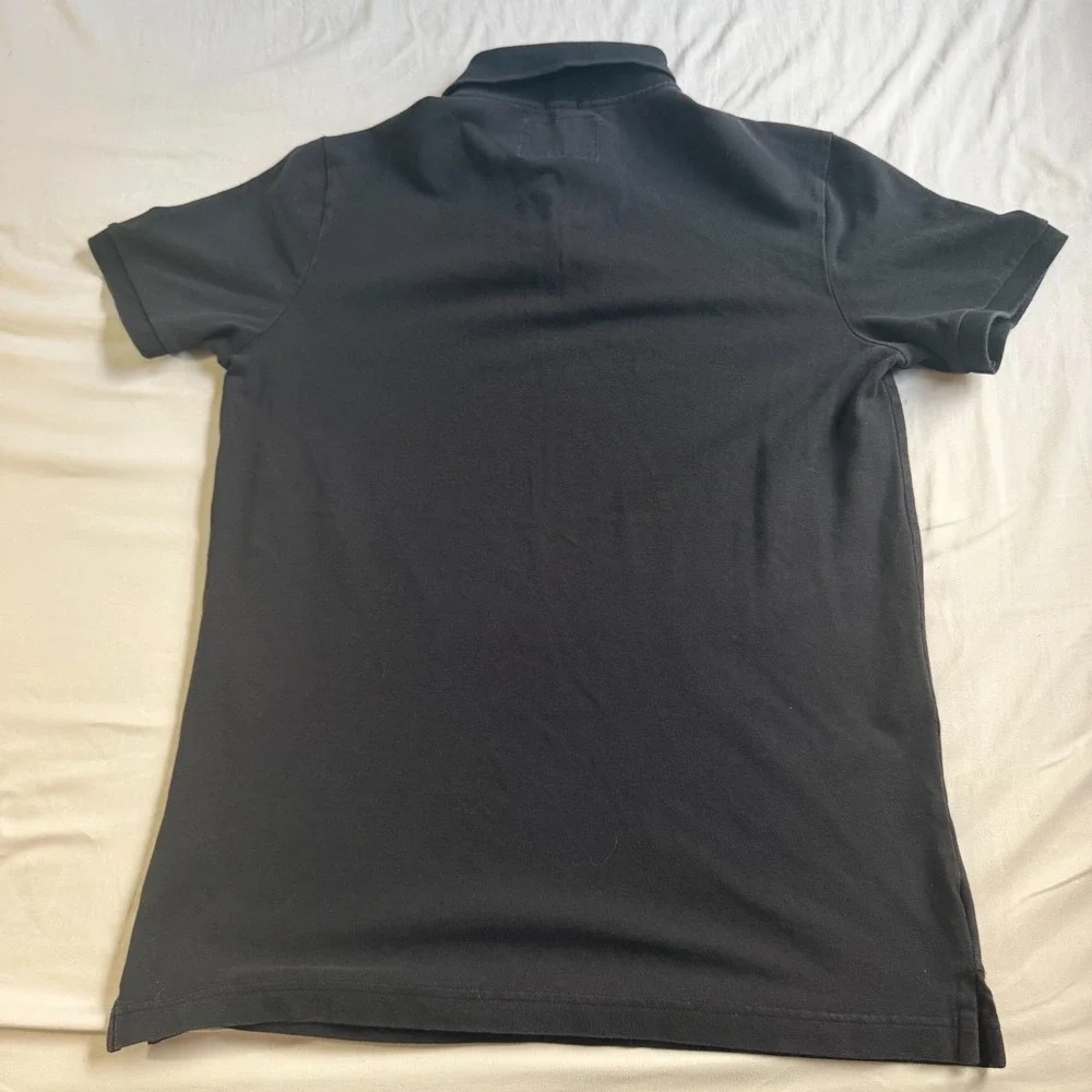 Hollister Mens Medium Black Cotton Blend Stretch Short Sleeve Polo Shirt